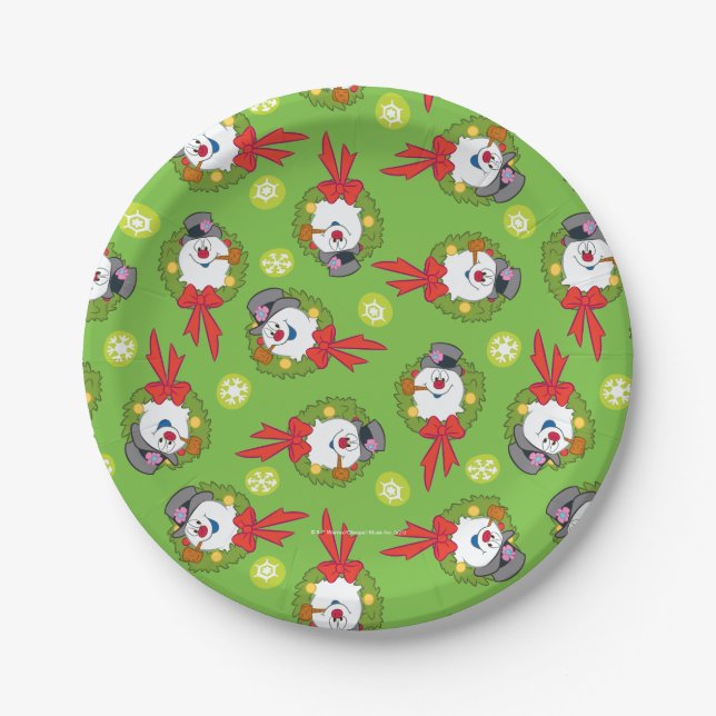 Assiettes En Carton Frosty the Snowman™ | Crème Frosty Holiday (Devant)