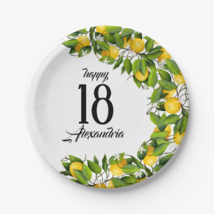 Assiettes En Carton Fruit au citron vert Anniversaire