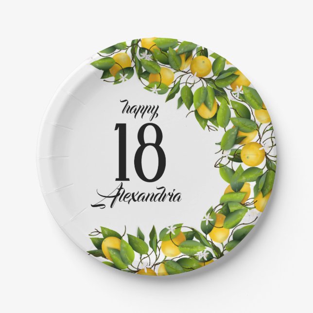 Assiettes En Carton Fruit au citron vert | Anniversaire (Devant)