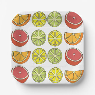 Assiettes En Carton Fruit aux agrumes