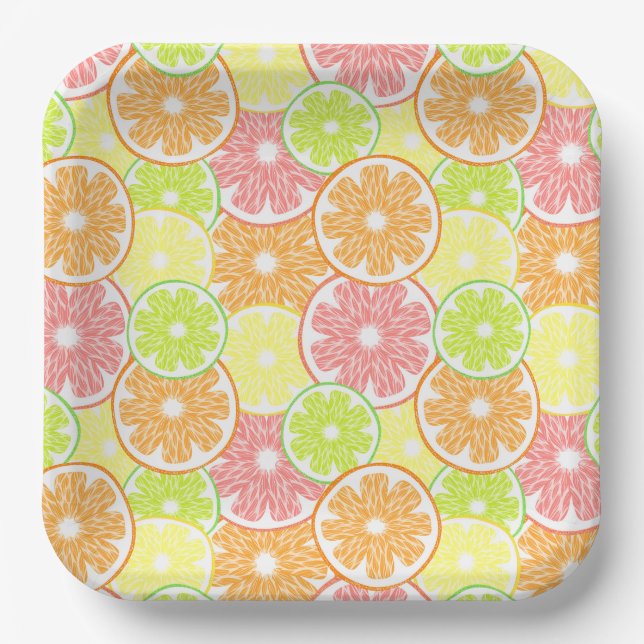 Assiettes En Carton Fruit Citron (Recto)