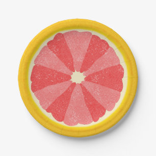 Assiettes En Carton Fruit de la fête d'été des Pamplemousses
