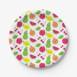 Assiettes En Carton Fruit heureux