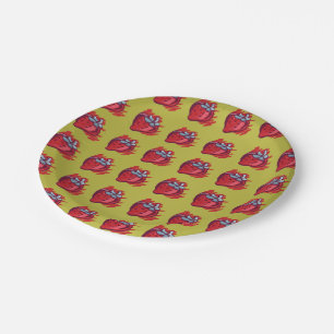 Assiettes En Carton Fruit Motif fraises sur l'or fêté