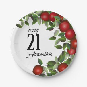 Assiettes En Carton Fruit rouge des pommes  Anniversaire
