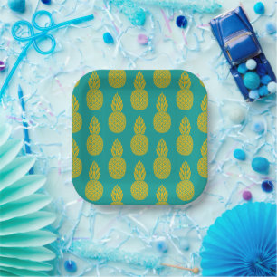 Assiettes En Carton Fruit tropical ananas
