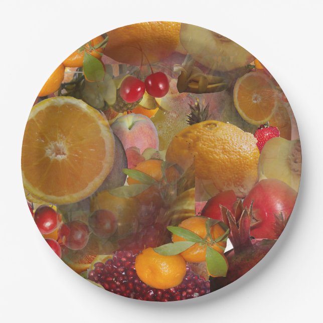Assiettes En Carton Fruits (Devant)