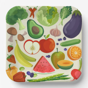 Assiettes En Carton Fruits Légumes