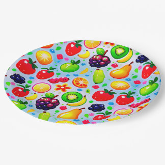 Assiettes En Carton Fruits Tropicaux Vibrants