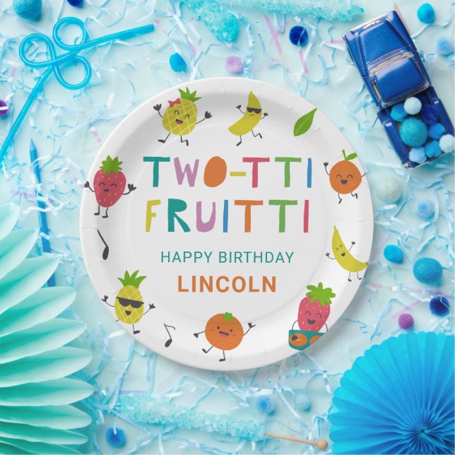 Assiettes En Carton Fruitti Tutti Anniversaire Fruits cuits sur mesure (Fête)