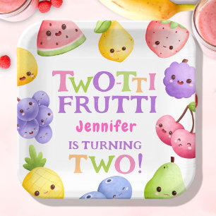 Assiettes En Carton Frutti à deux tti ! Fruit à croûte rose Fille 2e a