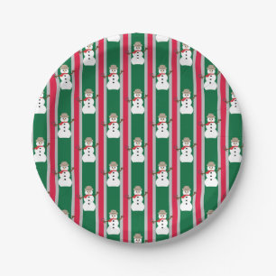 Assiettes En Carton Fun and Fancy Christmas Snowman inspecteur