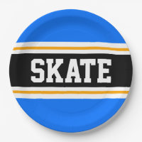 Fun Bright Bleu Noir Jaune SKATE Stripes de course