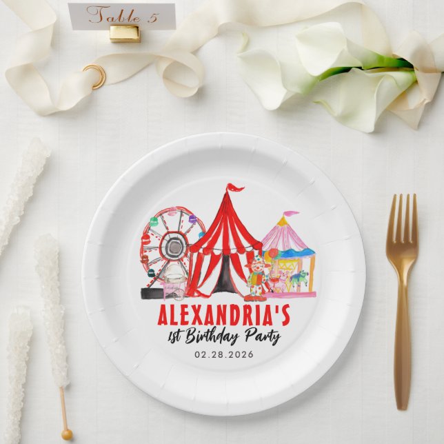 Assiettes En Carton Fun Carnival Circus Festival Show Anniversaire de  (Mariage)