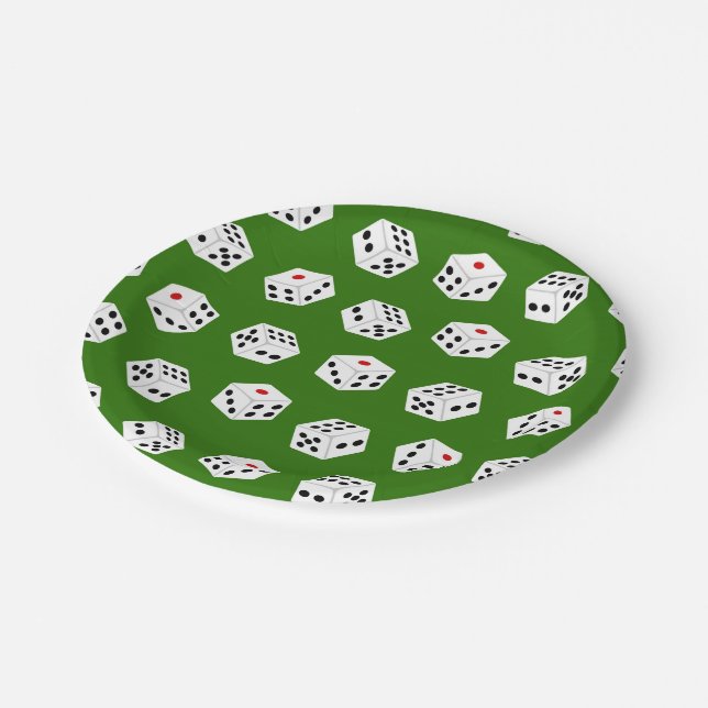 Assiettes En Carton Fun Casino Dice motif plaques papier (Angle)