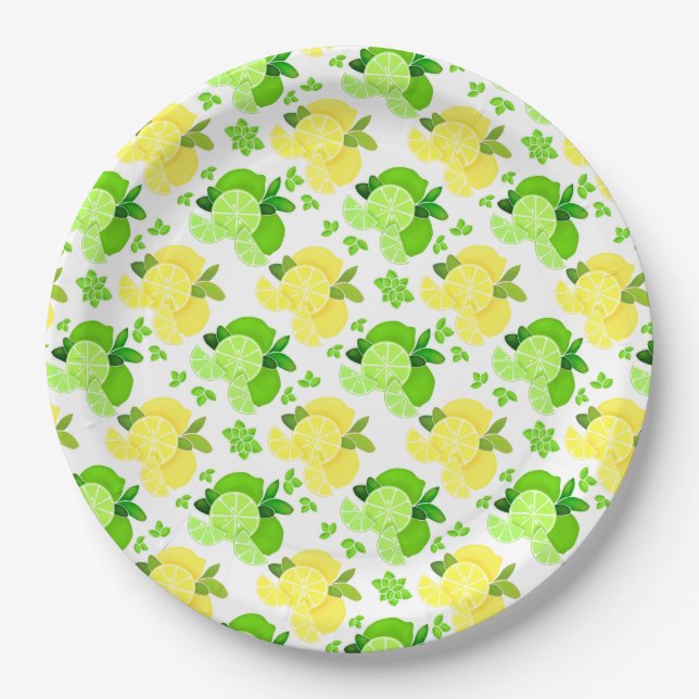 Assiettes En Carton Fun citron citron motif (Devant)