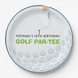 Assiettes En Carton Fun Golf à thème Anniversaire