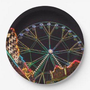 Assiettes En Carton Funfair Ferris Wheel at Night