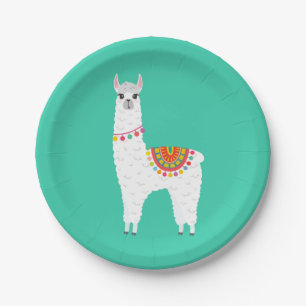 Assiettes En Carton Funky Alpaca llama drame animal mignon
