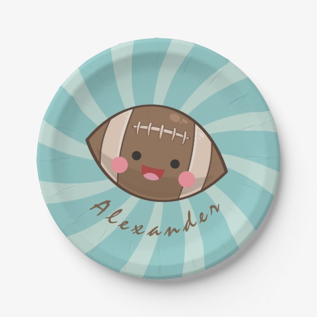 Assiettes En Carton Funky Fun Football Kawaii Fête Personnalisée Enfan (Devant)