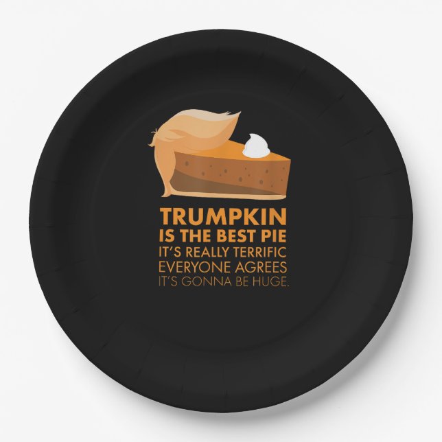 Assiettes En Carton Funky Tshirt Citrouille Pie Thanksgiving Automne (Devant)