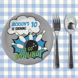 Assiettes En Carton Funny Bowling Birthday Boy