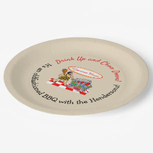 Assiettes En Carton Funny Caveman Summer Holidays BBQ Party