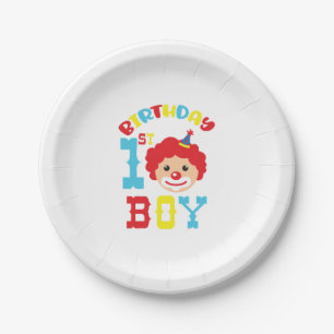 Assiettes En Carton Funny Clown 1er anniversaire