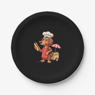 Assiettes En Carton Funny Dachshund Chien Weenie Saucisse Hotdog Sandw
