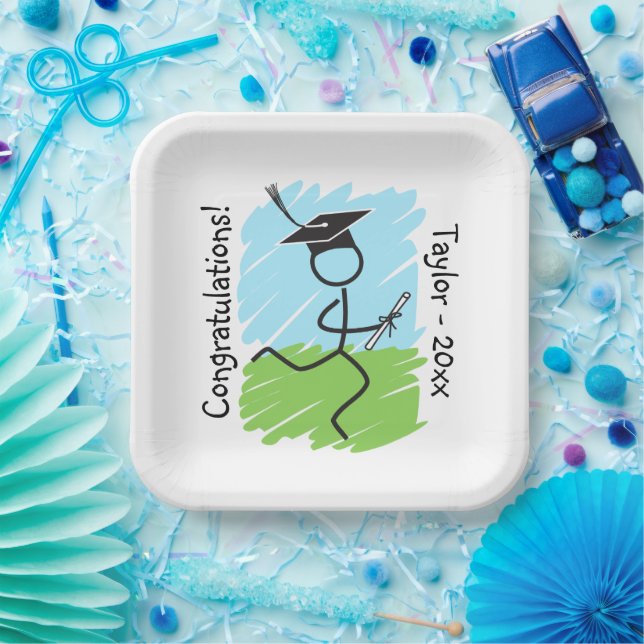 Assiettes En Carton Funny Graduation Runner © - Cross Country, Track (Fête)