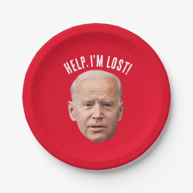ASSIETTES EN CARTON FUNNY JOE BIDEN CHRISTMAS PAPIER PLAQUES (Devant)
