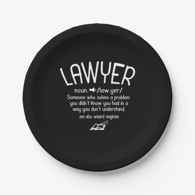 Assiettes En Carton Funny Lawyer Definition (Devant)