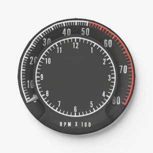 Assiettes En Carton Funny Mopar - Chargeur Tic Toc Tach Horloge Ronde