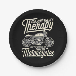 Assiettes En Carton Funny Motorcycle Rider Rapy - Biker Cadeau