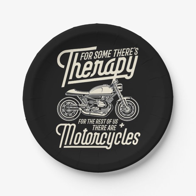 Assiettes En Carton Funny Motorcycle Rider Rapy - Biker Cadeau (Devant)