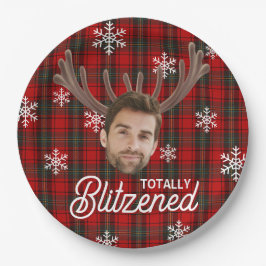 Assiettes En Carton Funny Photo Face Blitzened Christmas Custom Gift