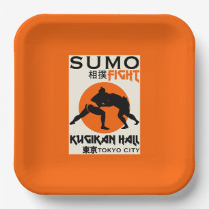 Assiettes En Carton Funny Sumo Wrestler