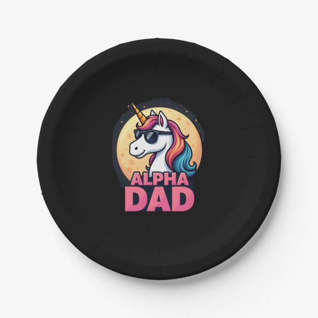 Assiettes En Carton Funny Unicorn Dad Laufey Men Father's Day Christma (Devant)