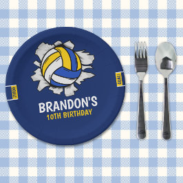 Assiettes En Carton Funny Volleyball Boy Birthday