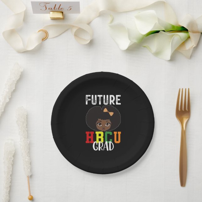 Assiettes En Carton Futur HBCU Grad Girl Graduation Black College (Mariage)