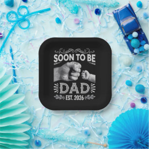 Assiettes En Carton Futur papa 2026 Annonce de grossesse