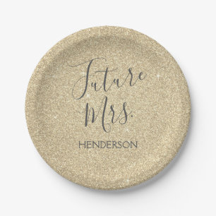 Assiettes En Carton Future Mme Elegant Gold Sparkle Parties scintillan