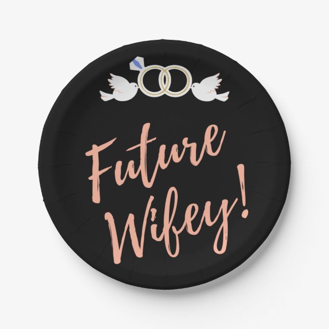 Assiettes En Carton Futurs Inséparables Wifey (Devant)
