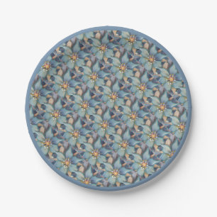 Assiettes En Carton G Creation Bureau fleur bleue