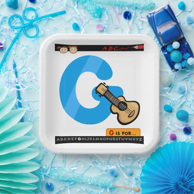 Assiettes En Carton G est pour guitare (Créateur téléchargé)