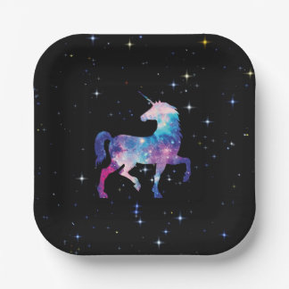 Assiettes En Carton Galaxie magique Unicorne