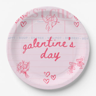 Assiettes En Carton Galentine’s Day Valentine Girly Invitation