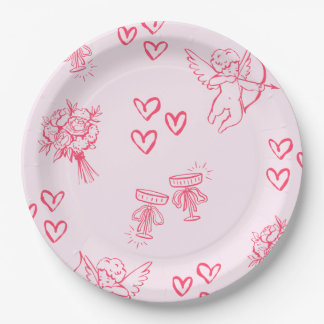 Assiettes En Carton Galentine’s Day Valentine Girly Invitation