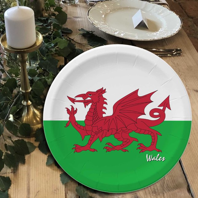 Assiettes En Carton Gallois Plaques Drapeau, fête, sports, Cymru / Pay (Créateur téléchargé)