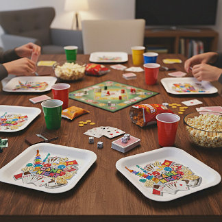 Assiettes En Carton Game Night snack
